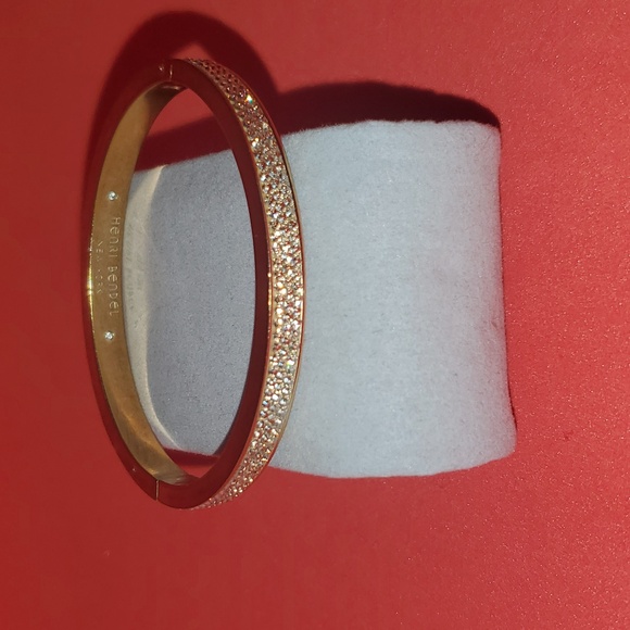 Henri Bendel clear Swarovski Crystal paved Skinny Rox yellow gold Bracelet - Picture 2 of 9